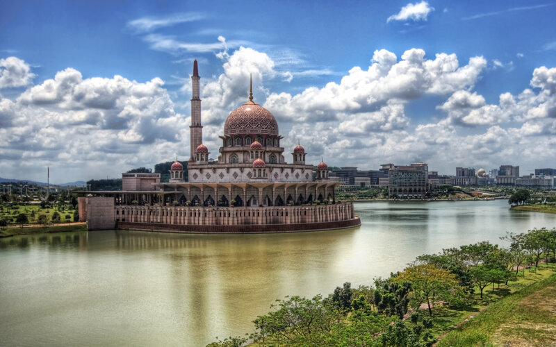 Pink Mosque on Lake