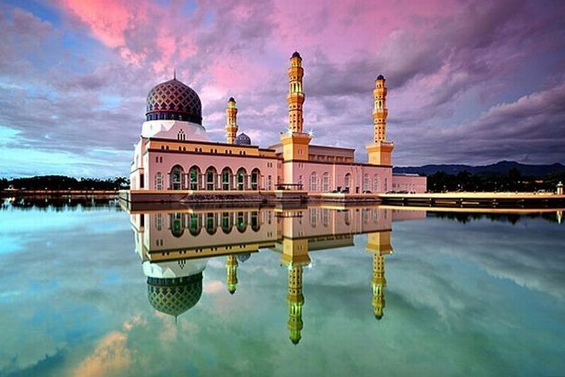 Pink Mosque with Dome