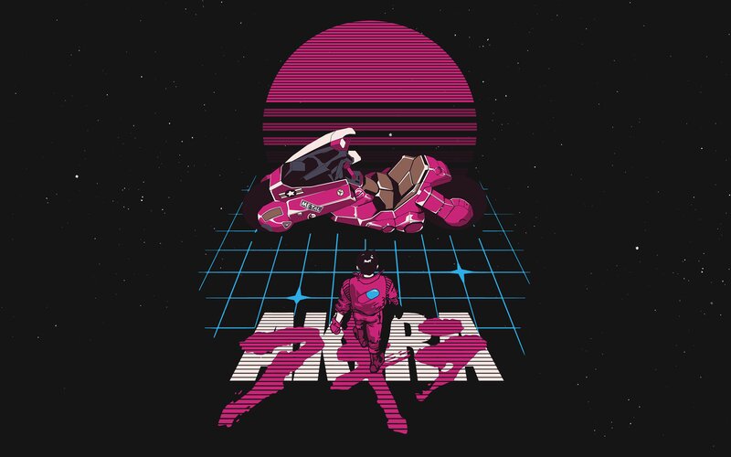 Pink Motorcycle and Rider — Black