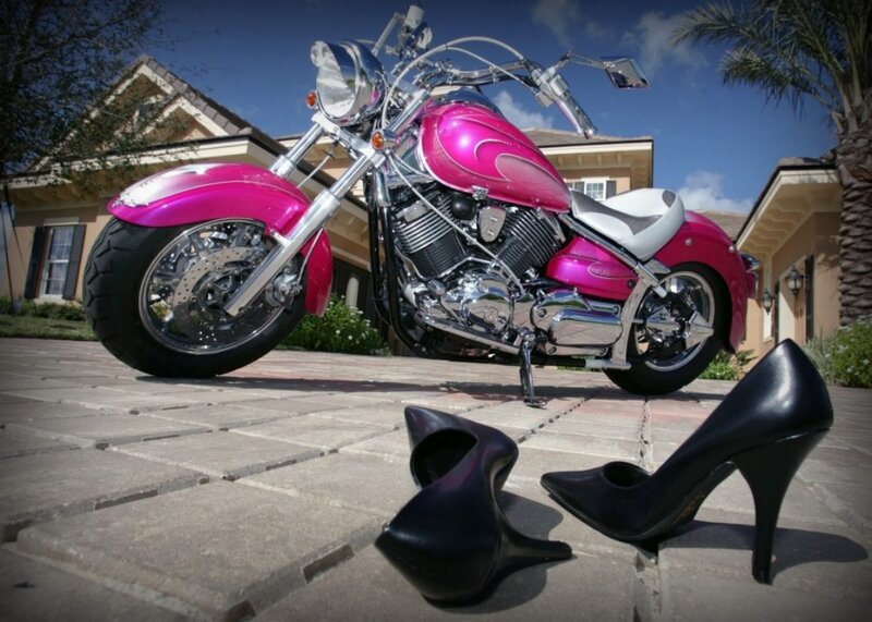 Pink Motorcycle — Dramatic