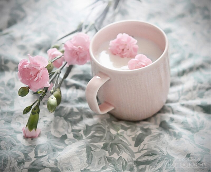 Pink Mug with Flowers