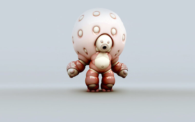 pink mushroom creature