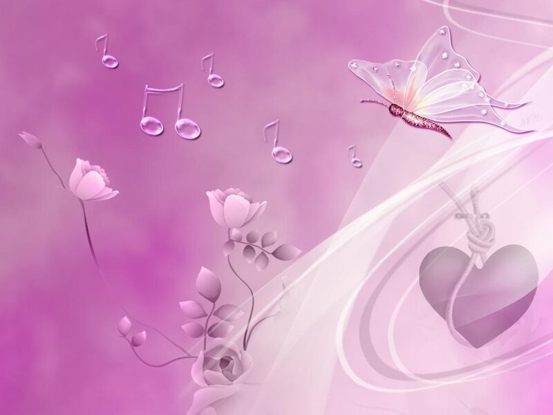Pink music and butterfly art