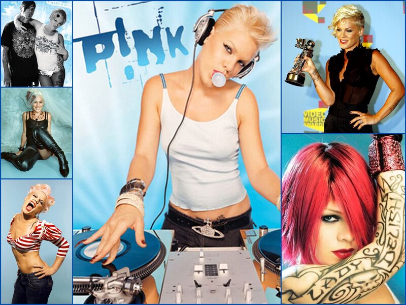 Pink music collage