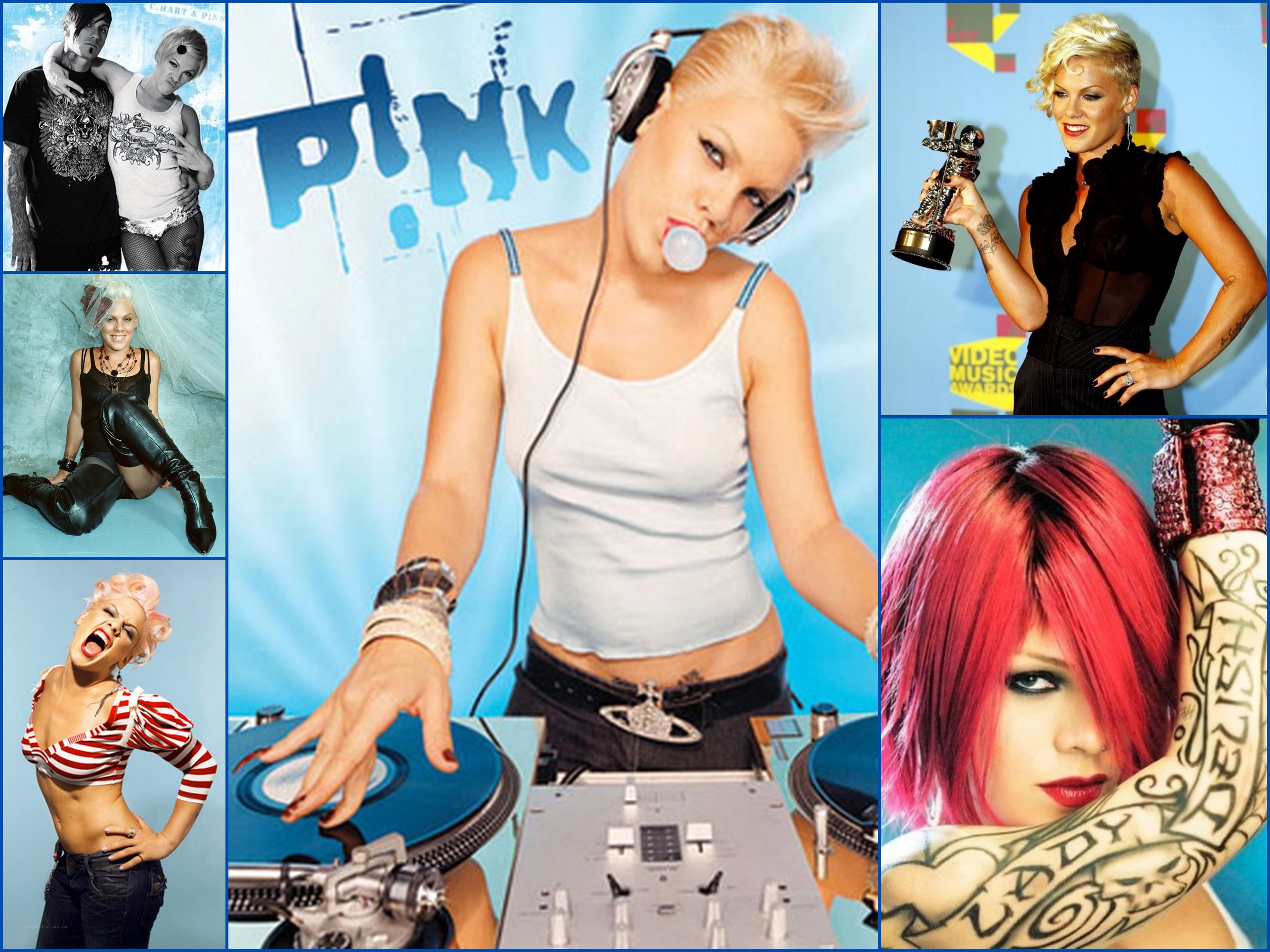 Pink music collage