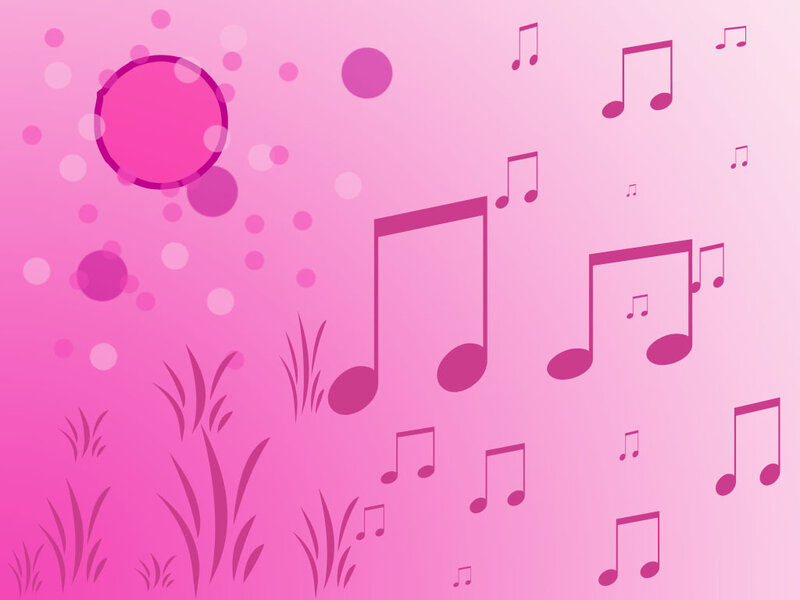 pink music notes background