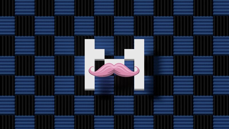 Pink Mustache on Logo