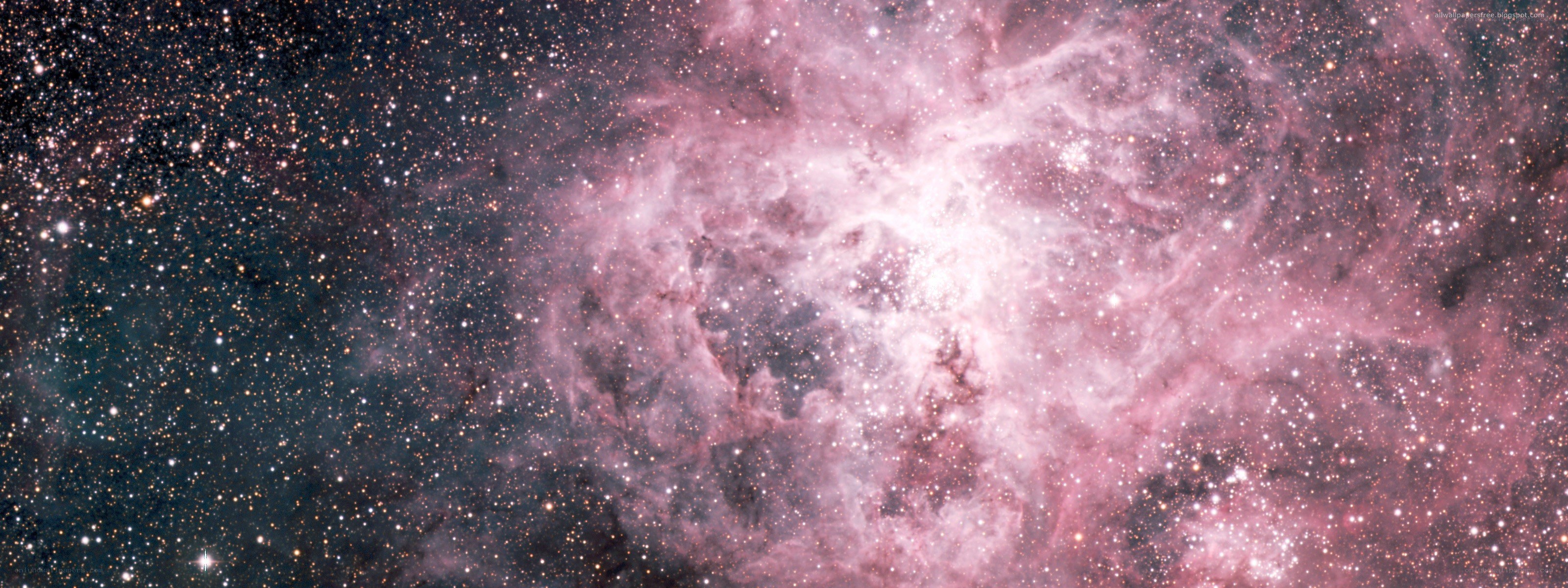 Pink nebula in space