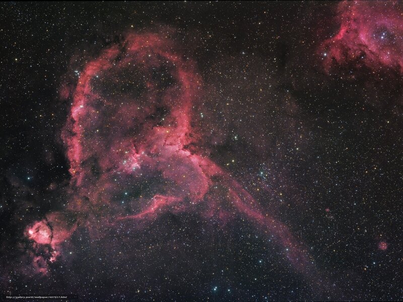Pink nebula in space