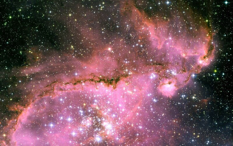 Pink Nebula in Space — Dramatic, Photograph