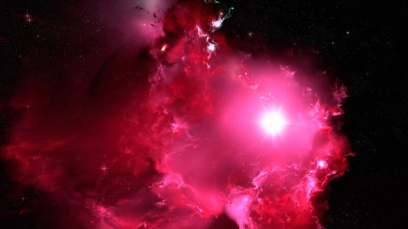 Pink Nebula in Space — Dramatic