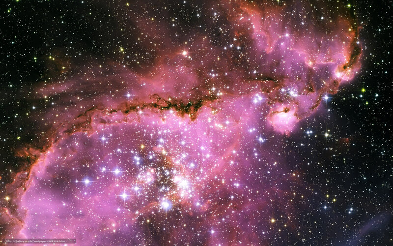 Pink Nebula in Space — Purple
