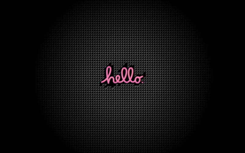 pink neon hello text
