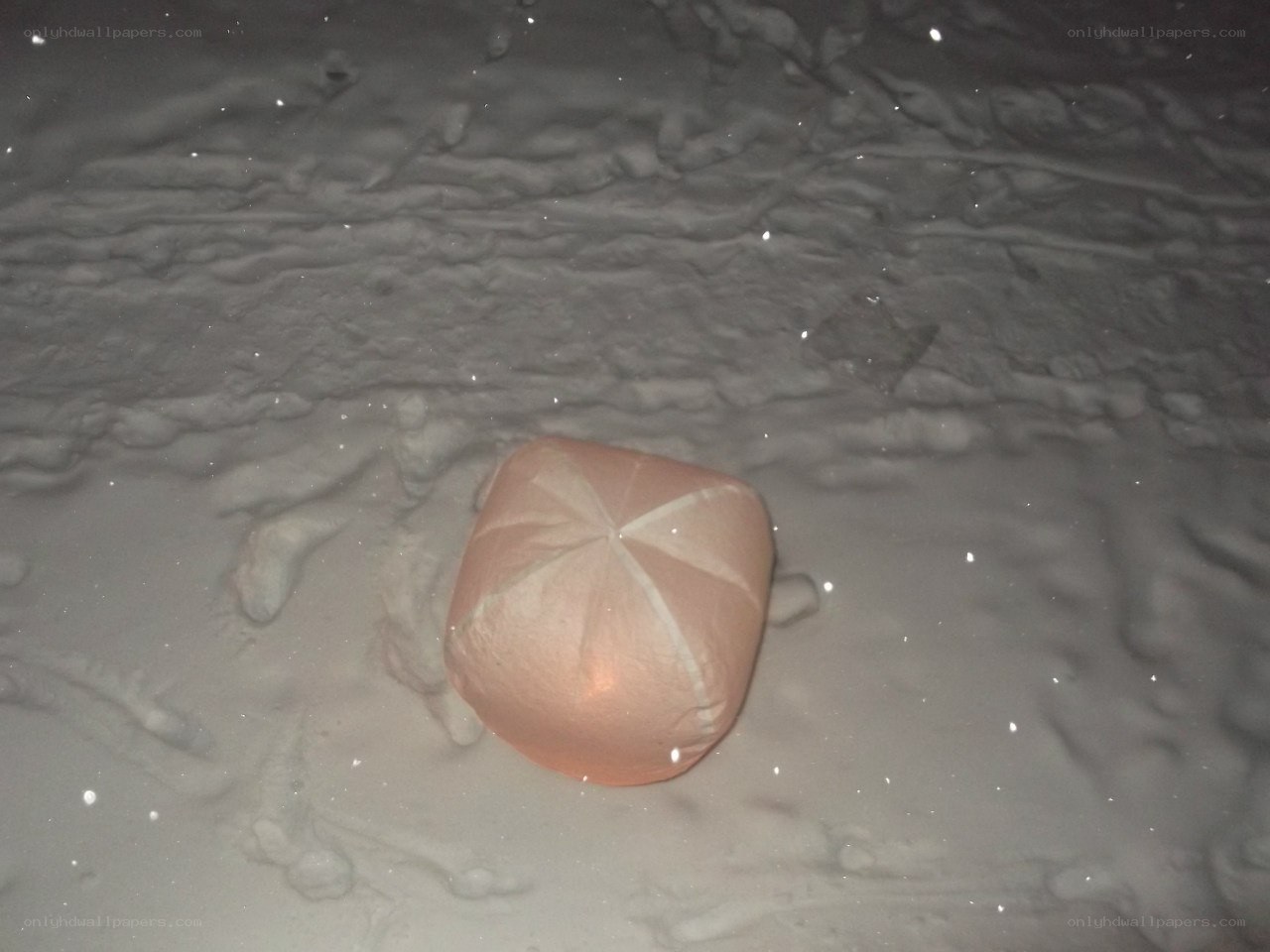 Pink object in snow
