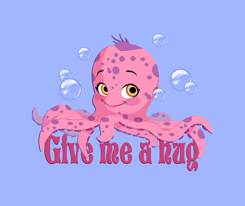 Pink Octopus Cartoon