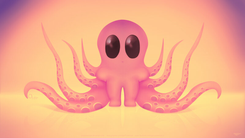 Pink Octopus Character