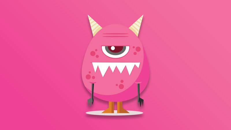 Pink One-eyed Monster — Playful