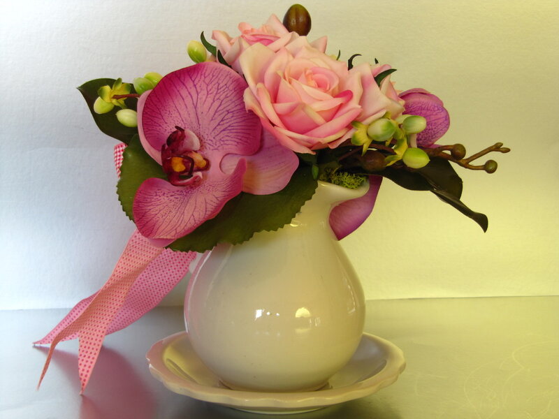 Pink Orchid and Rose Bouquet — Calm