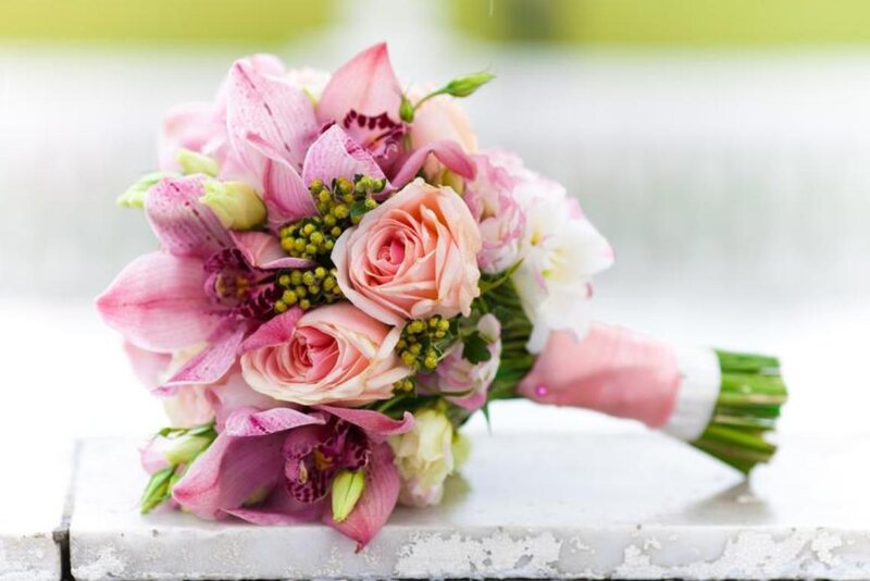 Pink Orchid and Rose Bouquet — Serene