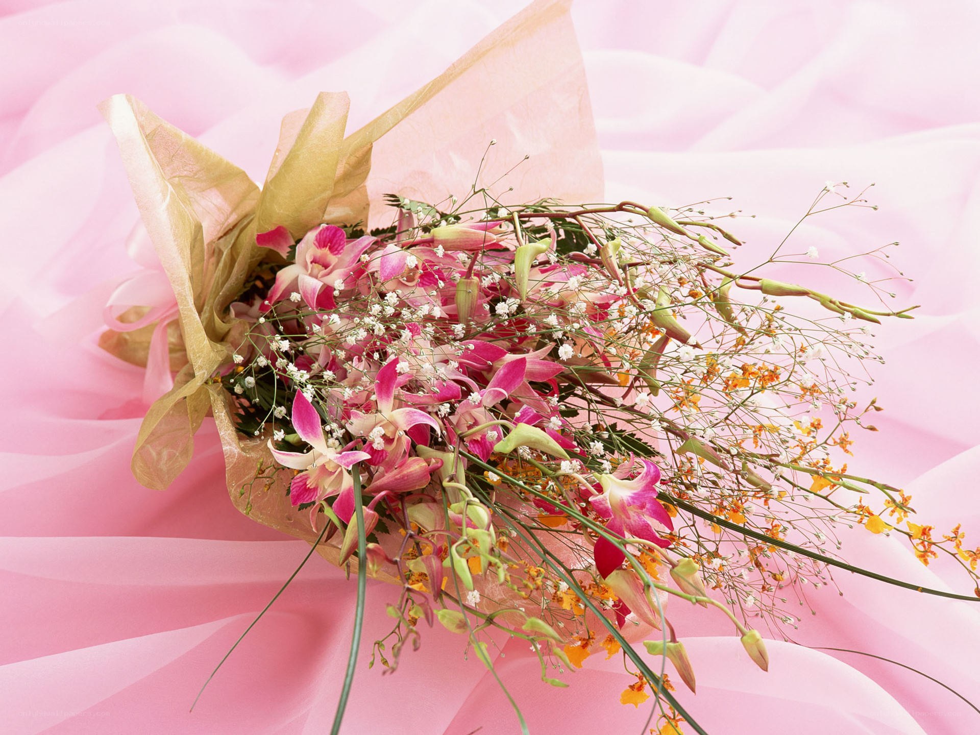 Pink orchid bouquet