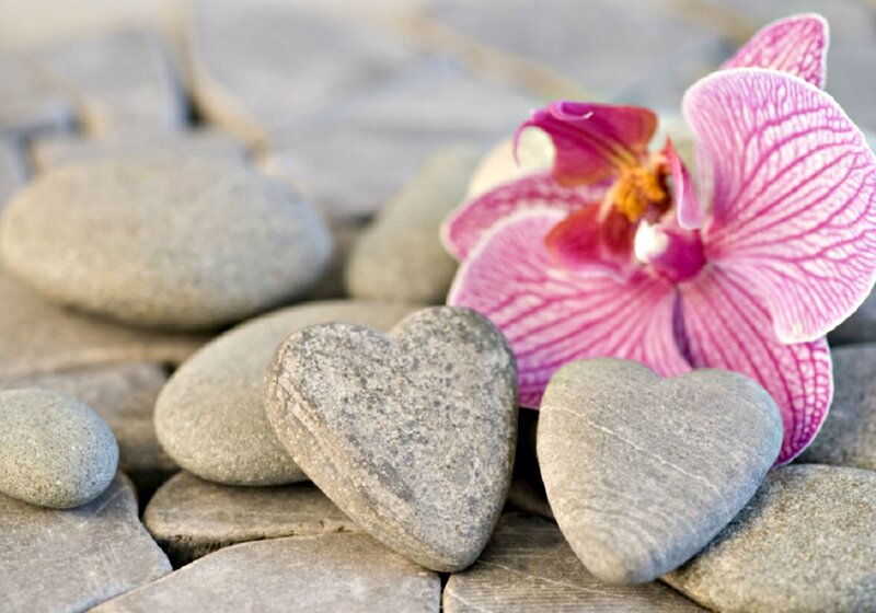 Pink Orchid with Heart Stones — Serene
