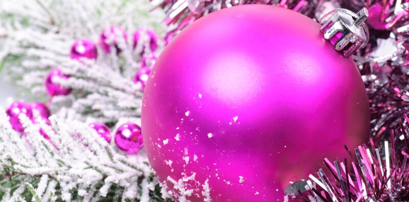 Pink Ornament on Branch — Magenta
