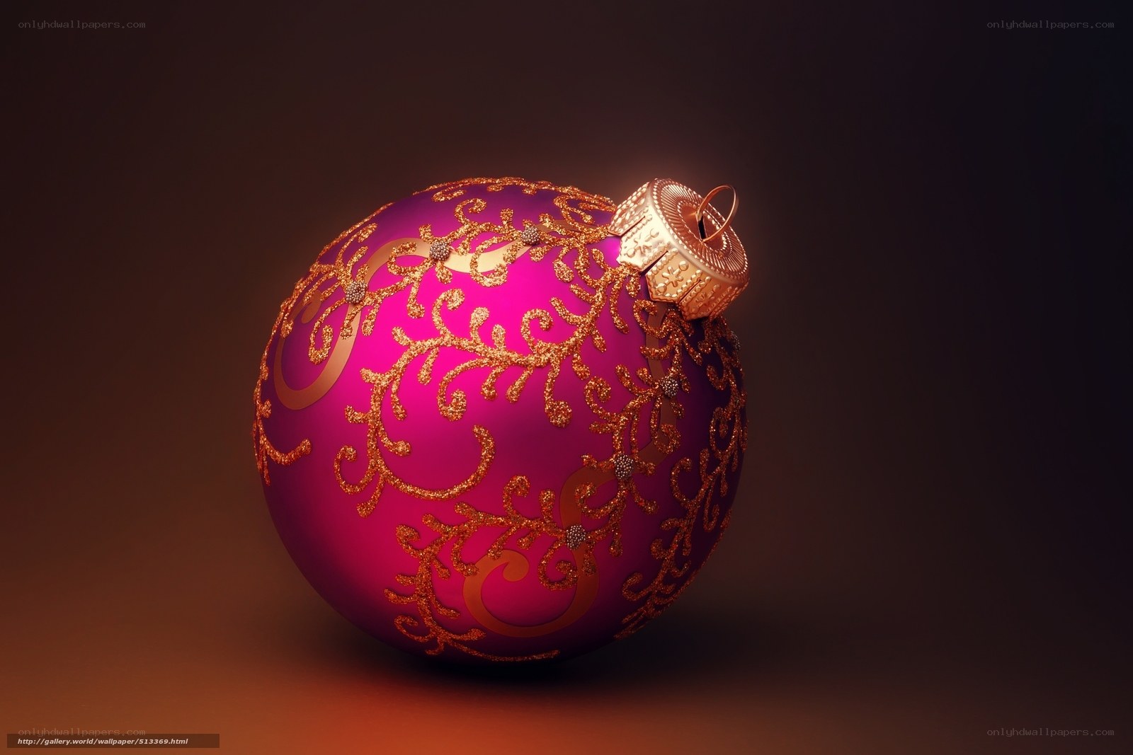 Pink ornament with gold design