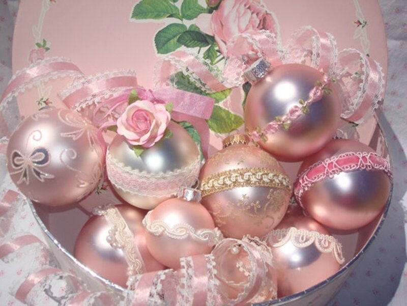 Pink Ornaments in Box