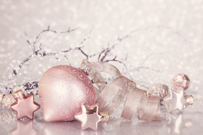 Pink Ornaments on Surface