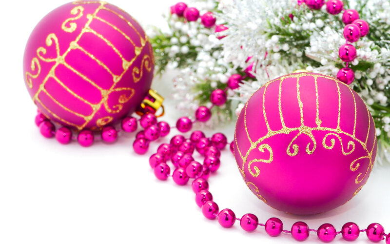 Pink Ornaments on White