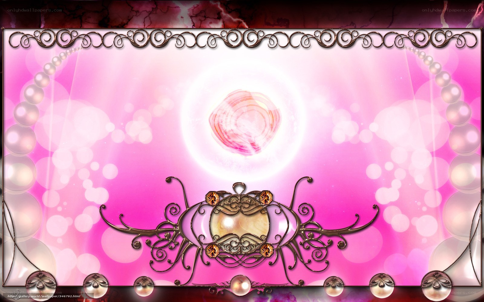 Pink ornate fantasy frame