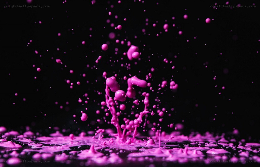 pink paint splashing