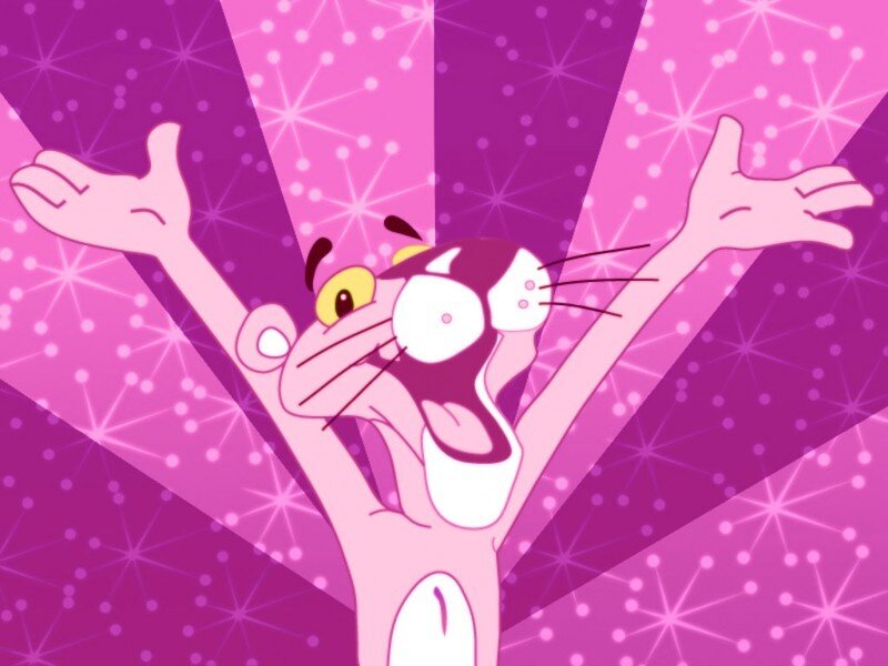 Pink Panther Character — Celebratory
