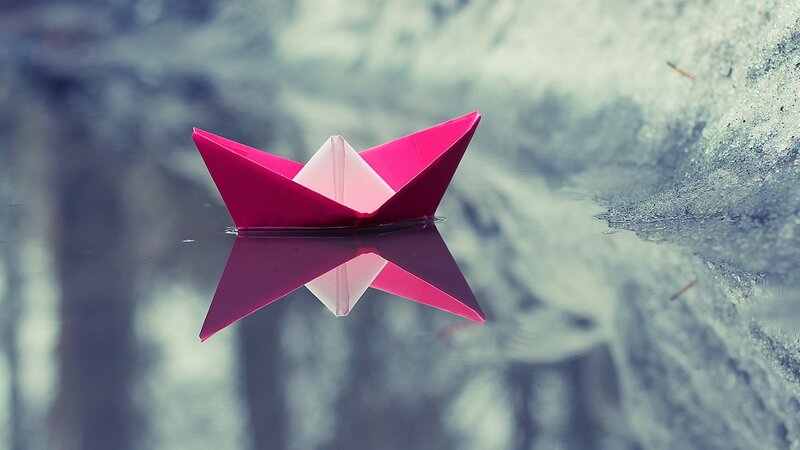 Pink Paper Boat — Serene