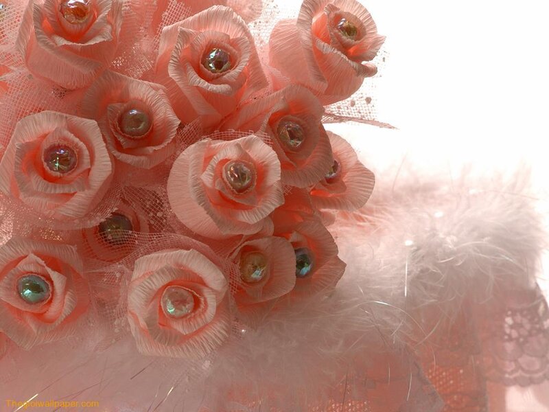 Pink paper rose bouquet