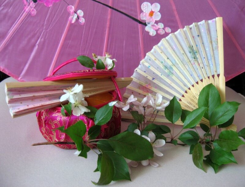 Pink Parasol and Fans