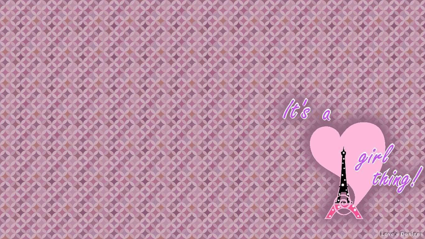 pink pattern with heart and eiffel tower