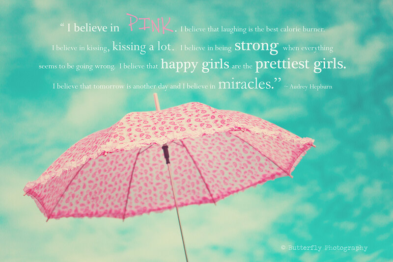 Pink Patterned Umbrella