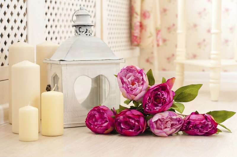 Pink Peonies and Candles