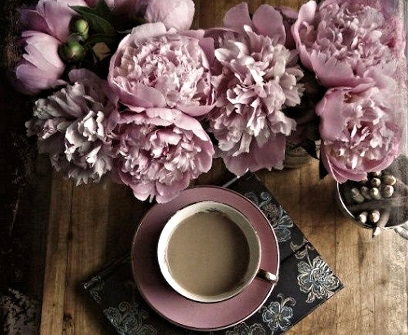 Pink Peonies and Coffee