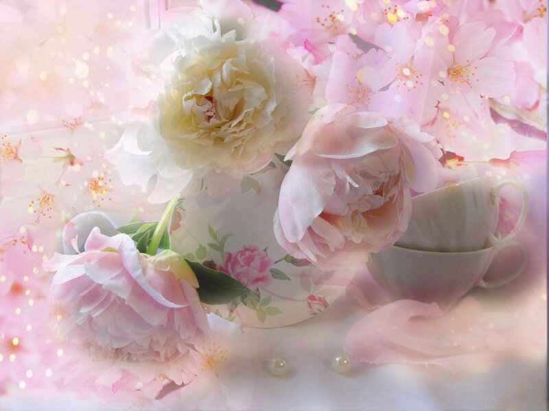 Pink Peonies and Teacups