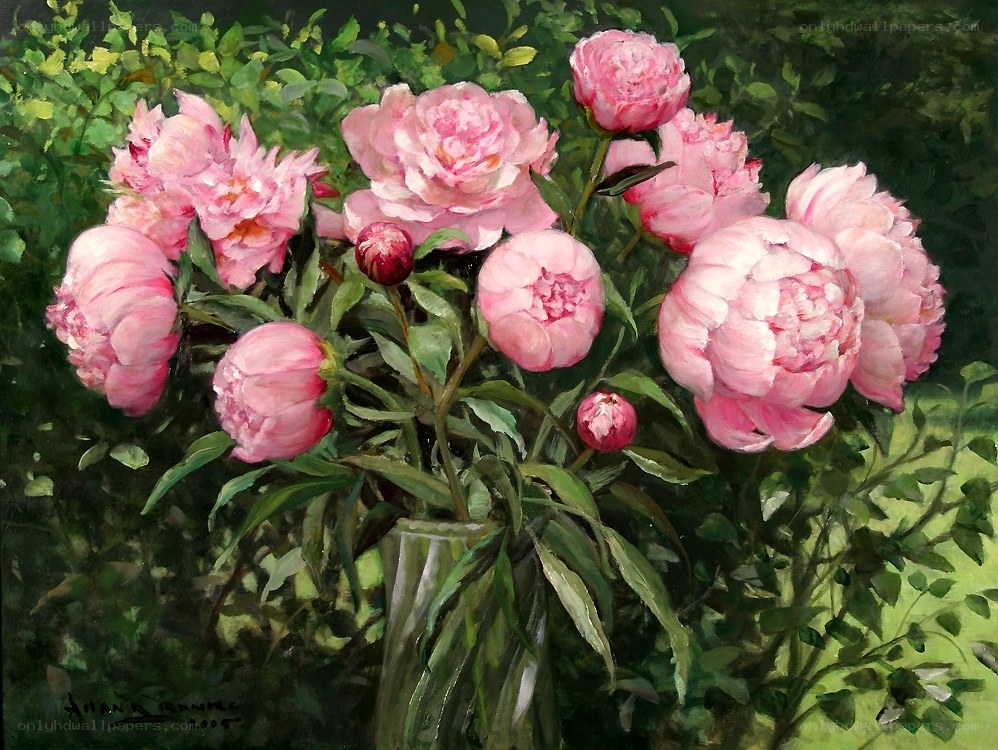 Pink peonies in a vase