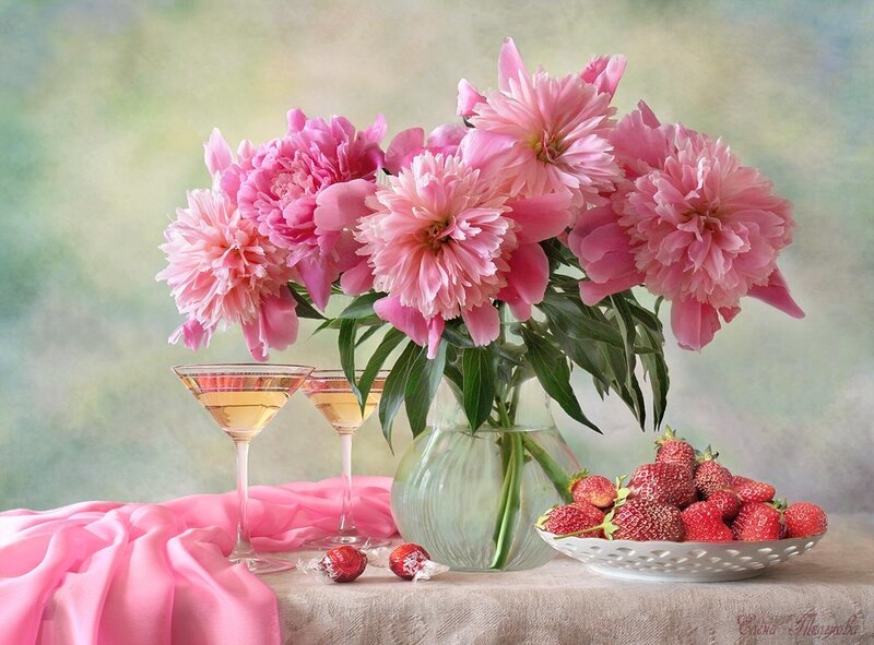 Pink Peonies in Vase — Serene