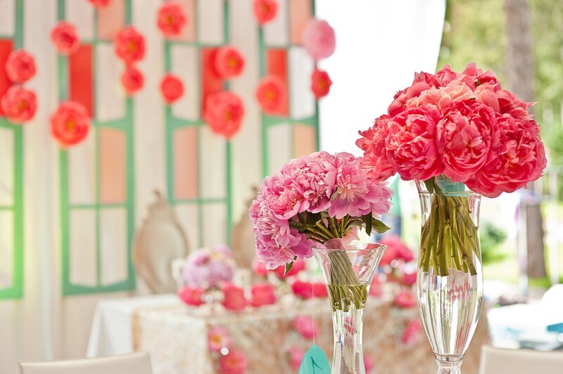 Pink Peonies in Vases — Festive