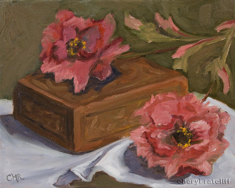 Pink Peonies on Box