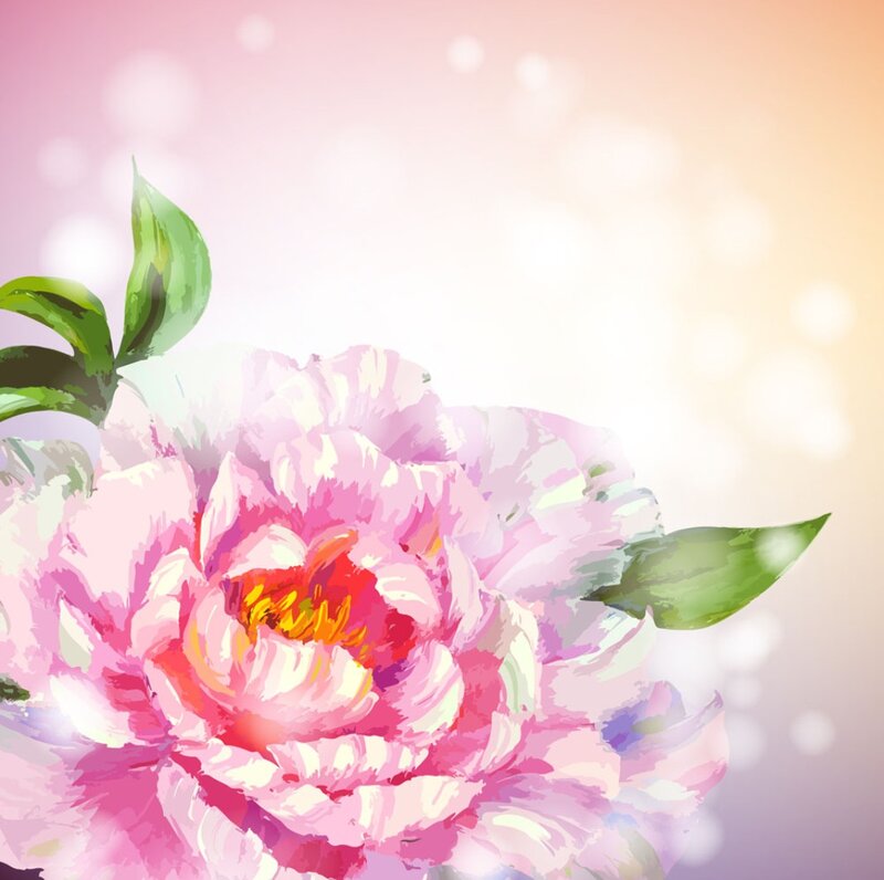 Pink Peony Flower — Serene, Afternoon, Digital Art