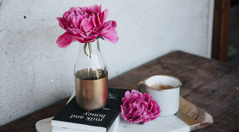 Pink Peony Flower — Serene, Morning, Photograph, Book