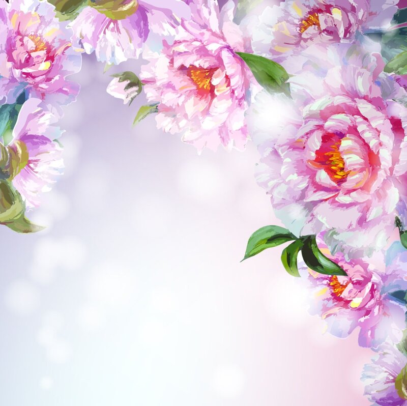 Pink Peony Flowers — Serene, Spring, Painting