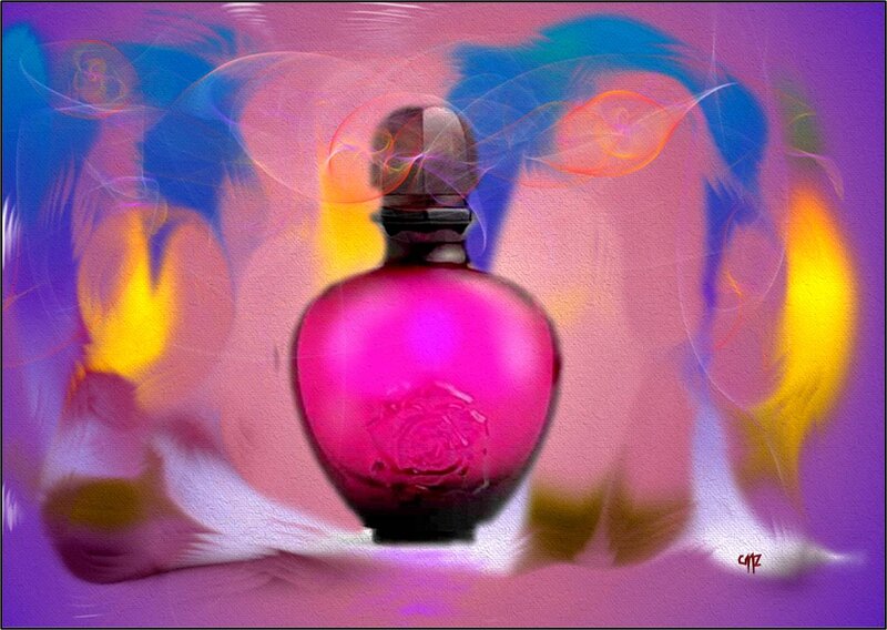 Pink Perfume Bottle — Purple