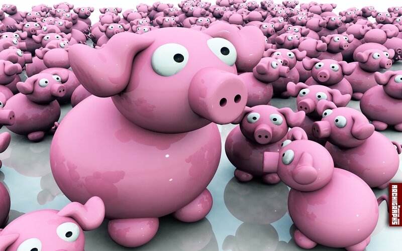Pink Pig Figurines